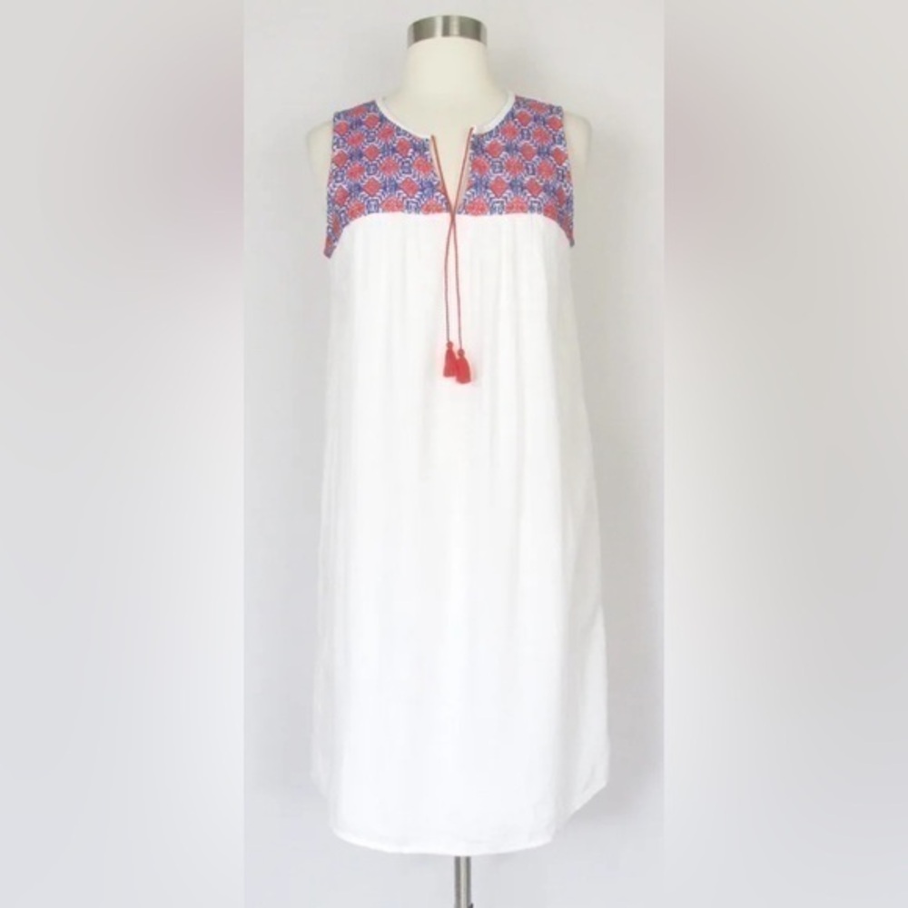 NEW Old Navy white embroidered shift sleeveless summer  midi dress  size medium
